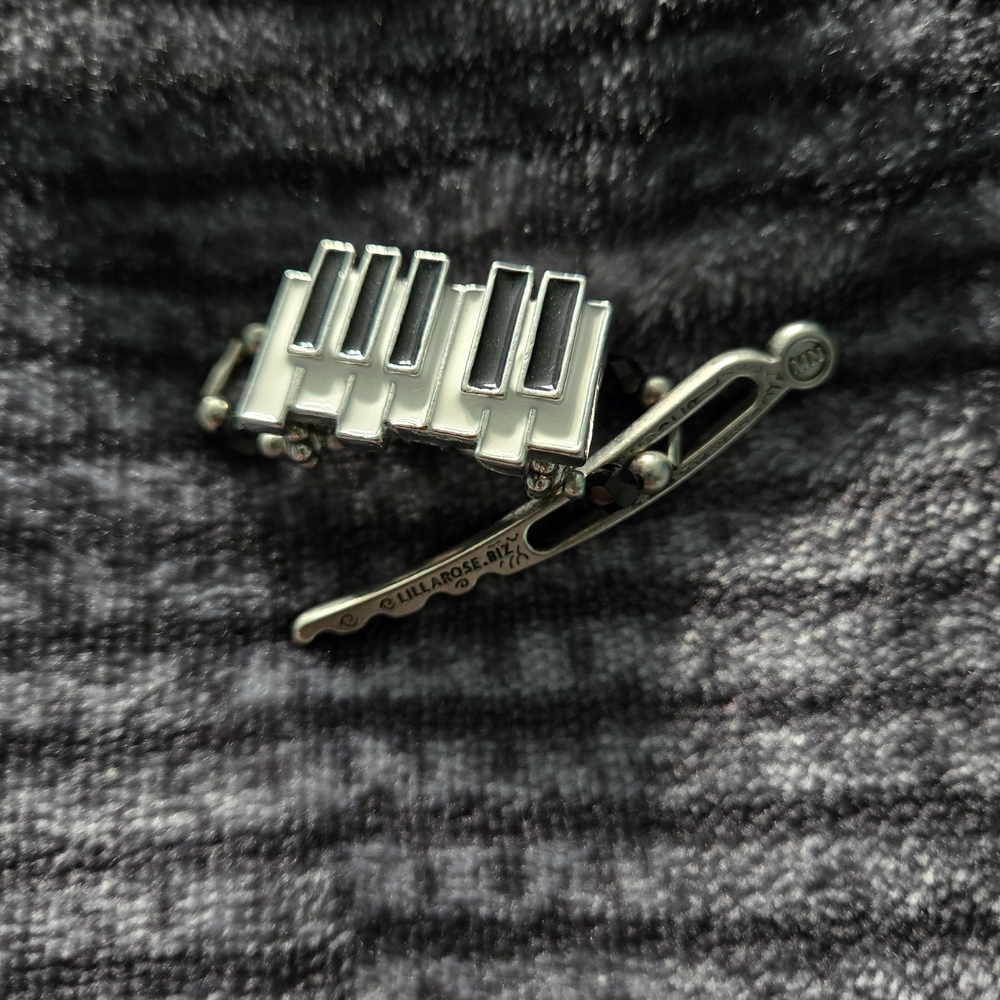 Lilla Rose Silver and Black Piano Flexi Hair Clip Mini